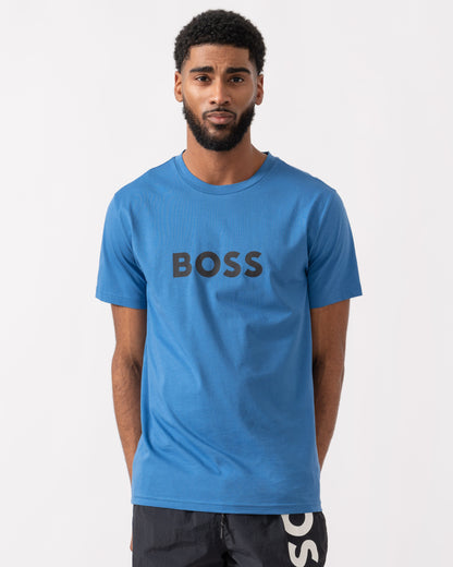 BOSS Orange RN Relaxed Fit T-Shirt With Contrast Logo - Bright Blue 436