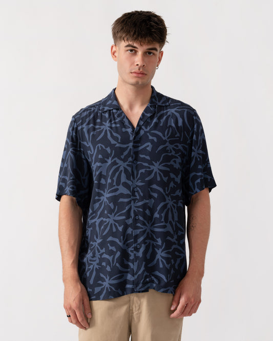 BOSS Orange Rayer Mens Short Sleeve Shirt - Dark Blue 404 front