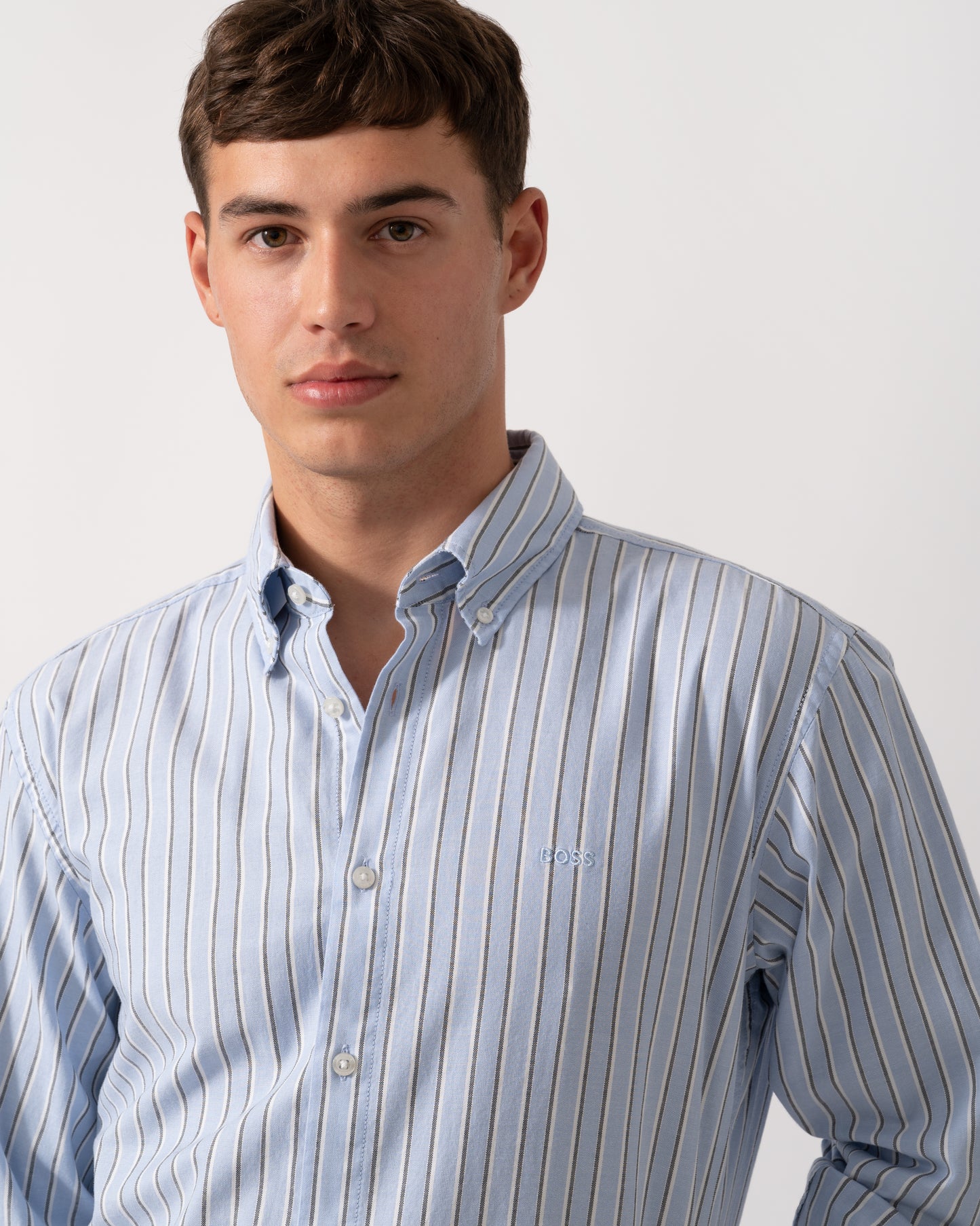 BOSS Orange Ricoplus Mens Long Sleeve Shirt - Open Blue 470