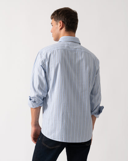 BOSS Orange Ricoplus Mens Long Sleeve Shirt - Open Blue 470