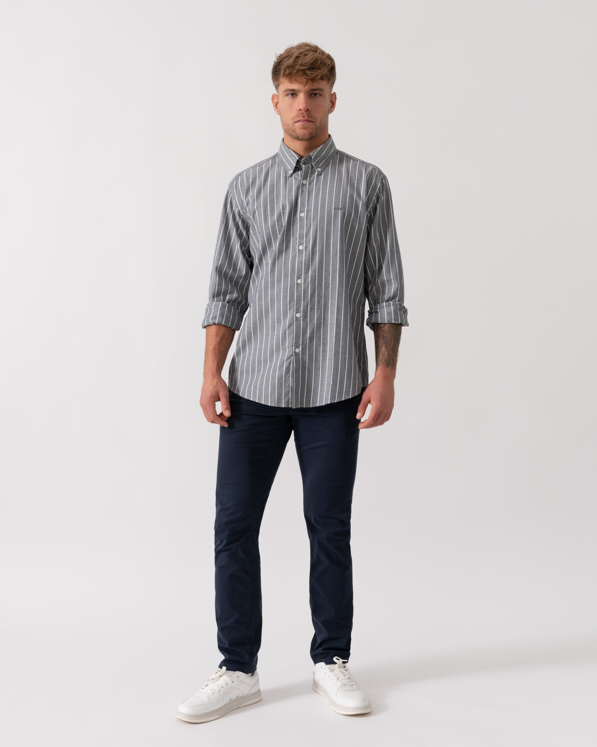 BOSS Orange Ricoplus Shirt - Dark Blue 404 - Full length