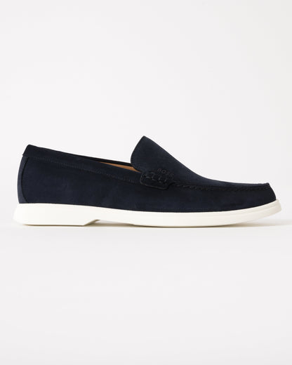 BOSS Orange Sienna Mens Suede Loafers - Dark Blue 401