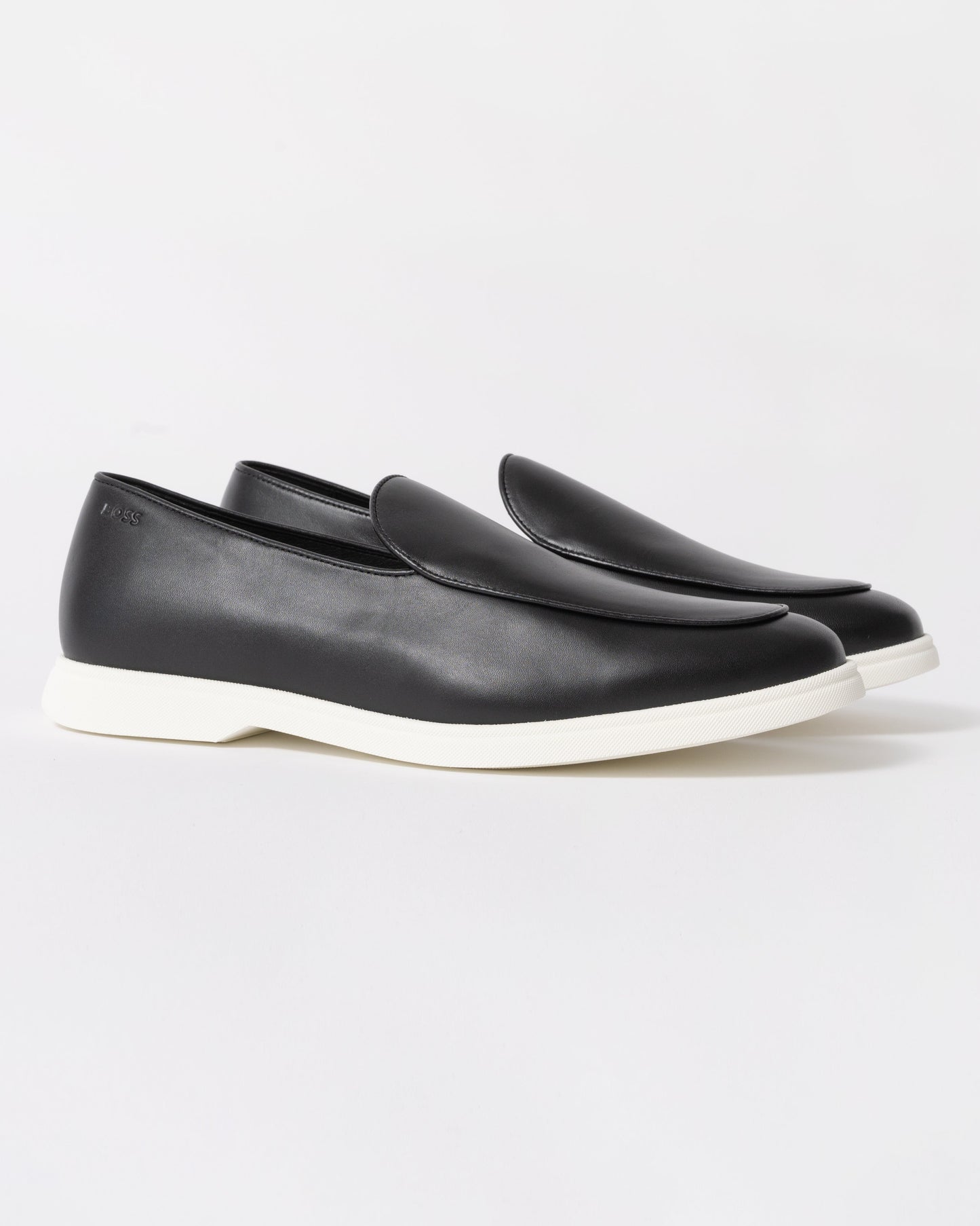 BOSS Orange Sienne Mens Italian Leather Loafers - Black 001