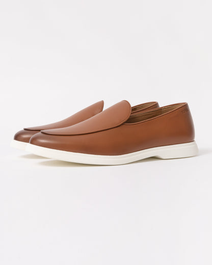 BOSS Orange Sienne Mens Italian Leather Loafers - Medium Brown 210