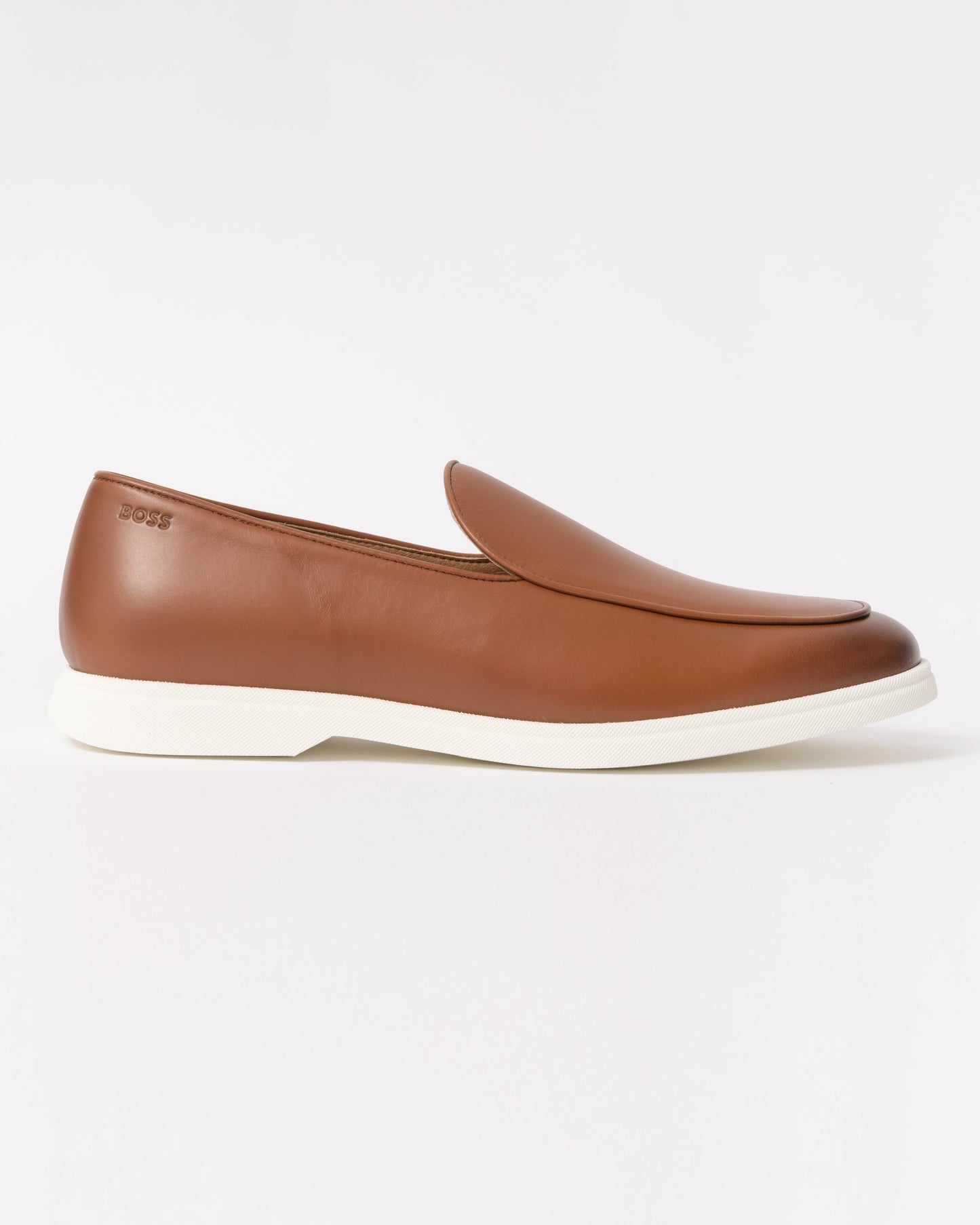 BOSS Orange Sienne Mens Italian Leather Loafers - Medium Brown 210