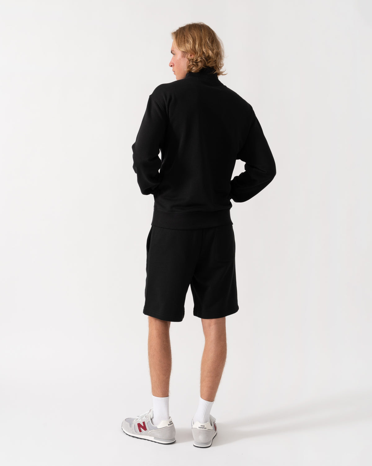Back of the BOSS Orange Smallzip Mens 1/4 Zip Sweatshirt - Black 001