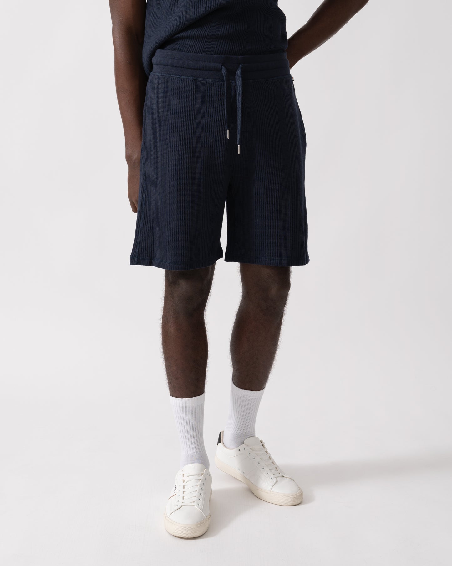 BOSS Orange Structure Mens Loungewear Shorts - Dark Blue 403