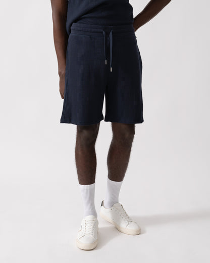 BOSS Orange Structure Mens Loungewear Shorts - Dark Blue 403