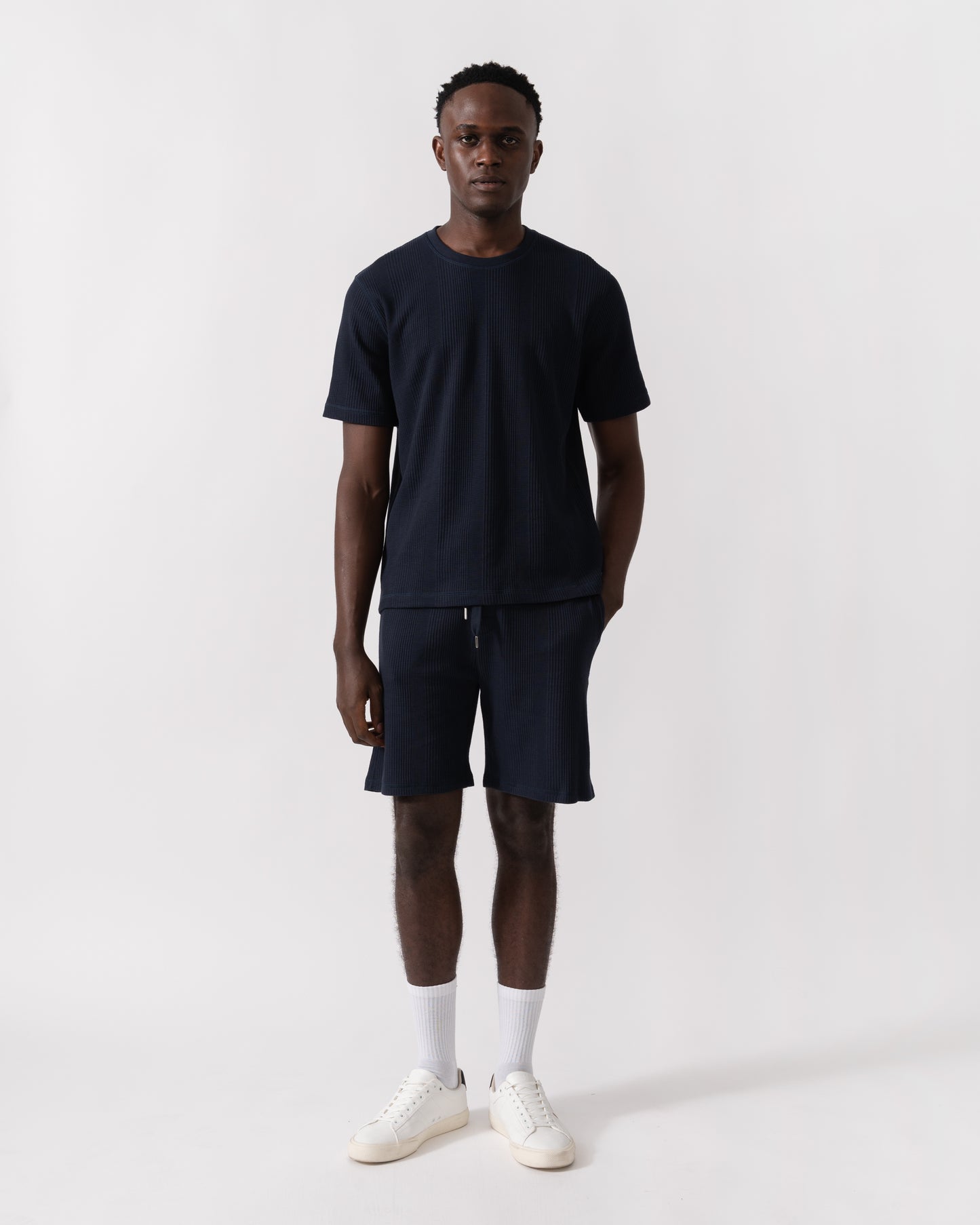 BOSS Orange Structure Mens Loungewear Shorts - Dark Blue 403