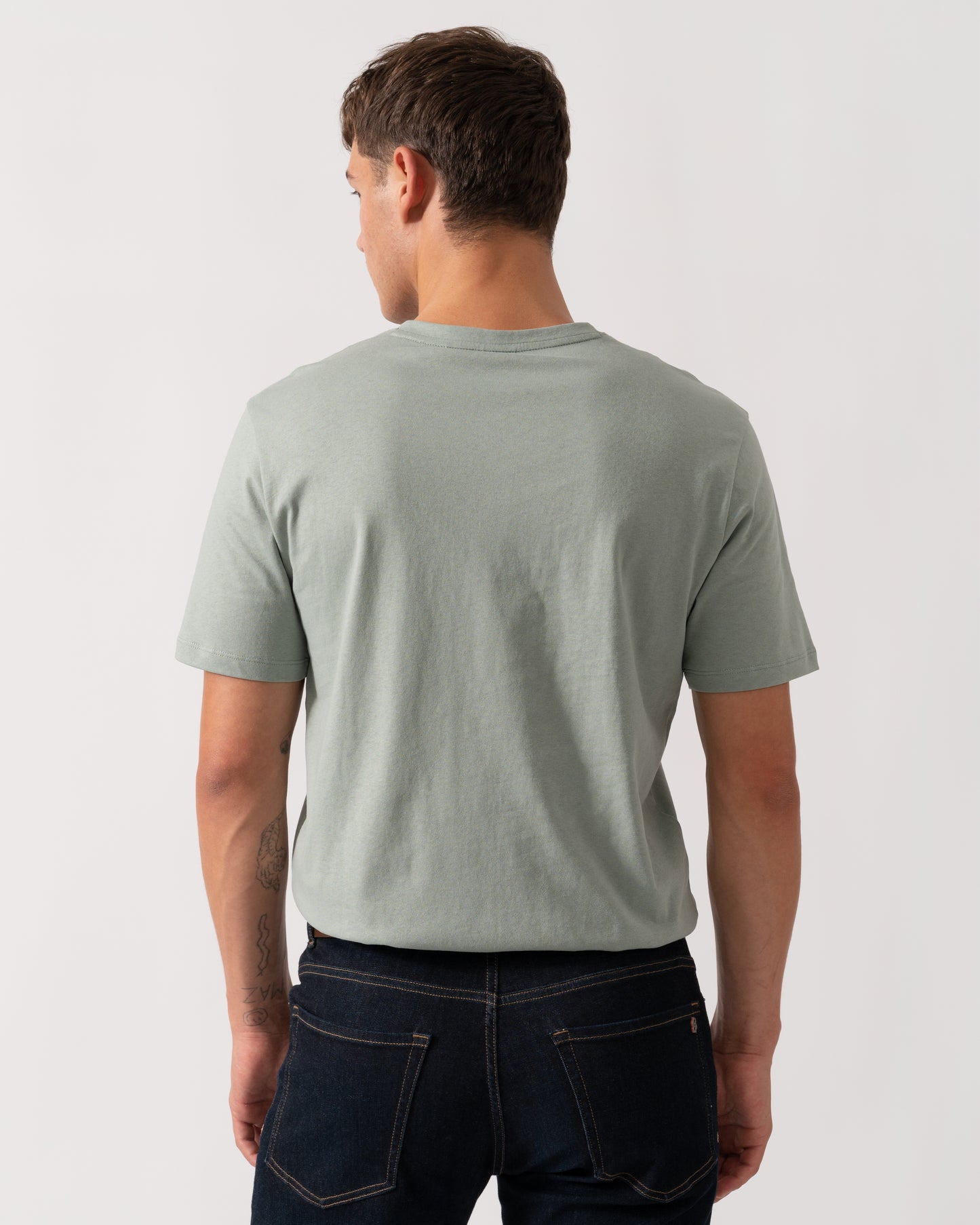 BOSS Orange Tales Mens Cotton-Jersey T-shirt With Logo Patch - Open Green 351