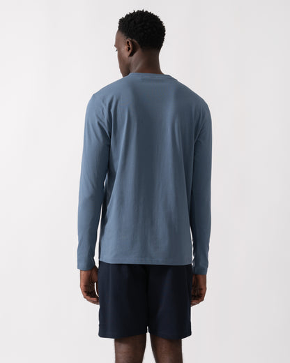 BOSS Orange Tchark Mens Long Sleeve Stretch Cotton T-Shirt - Open Blue 495