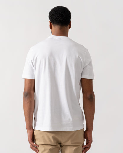 Model wearing BOSS Orange Mens TePlain T-Shirt in White 100 - back
