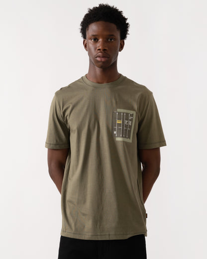 BOSS Orange Te Container Mens Graphic Print T-Shirt - Open Green 342