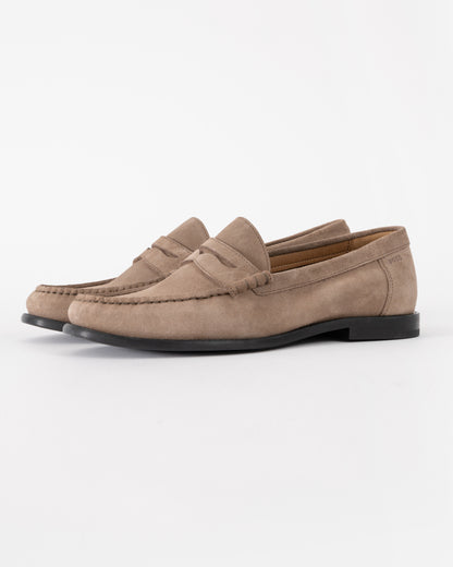 BOSS Orange Tevan Mens Suede Moccasin Shoes - Medium Beige 260 | CHO | Designer Mens Shoes