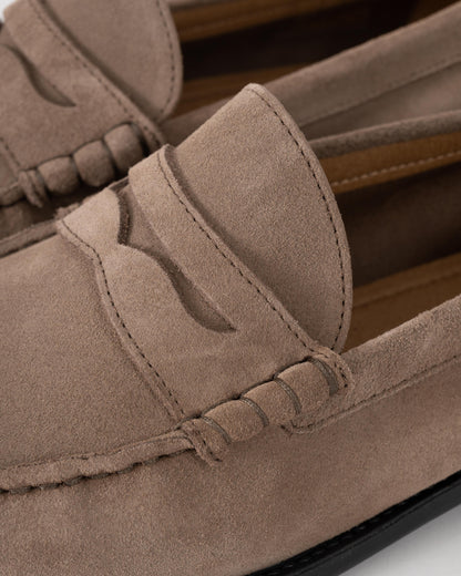 BOSS Orange Tevan Mens Suede Moccasin Shoes - Medium Beige 260 | CHO | Designer Mens Shoes
