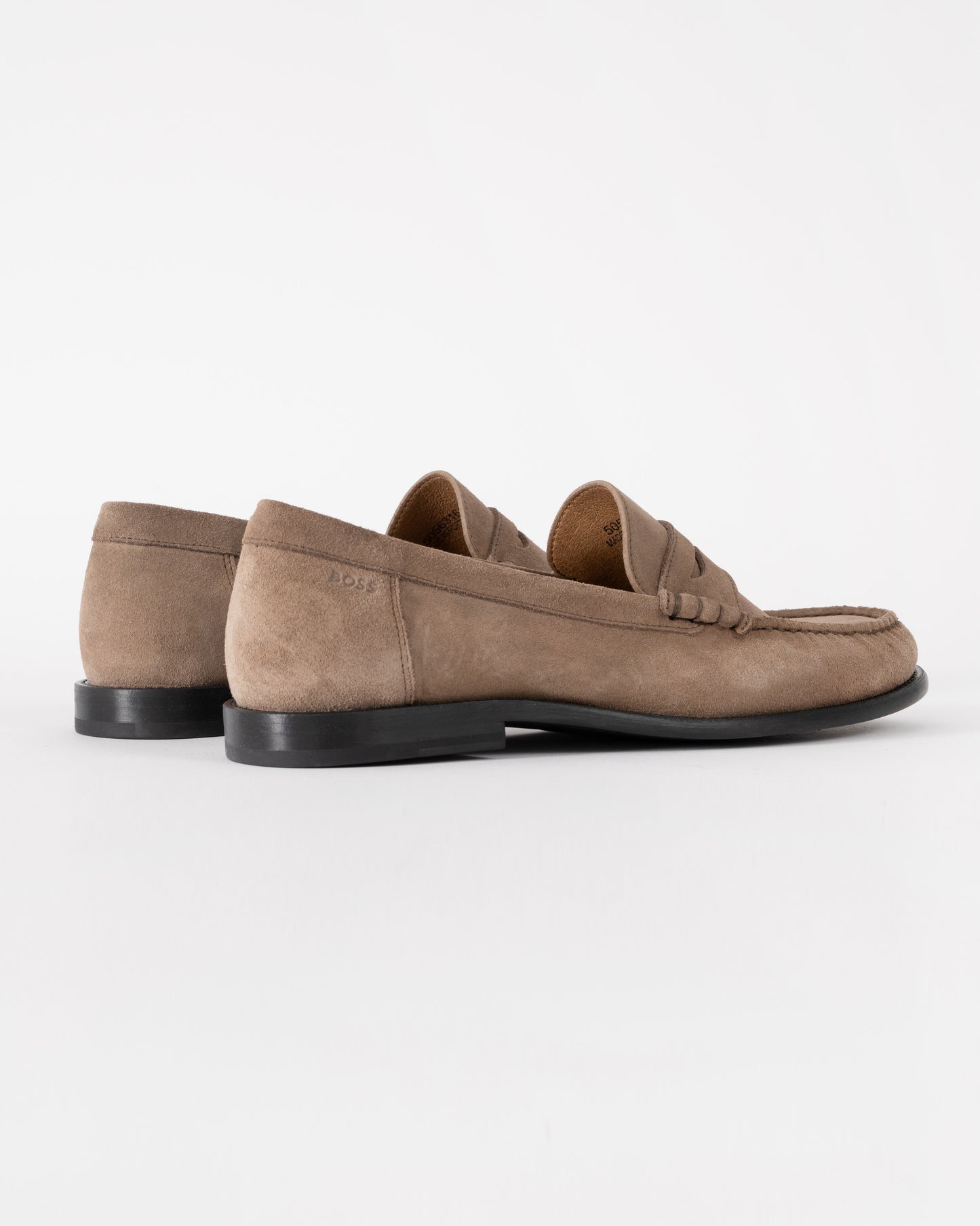 BOSS Orange Tevan Mens Suede Moccasin Shoes - Medium Beige 260 | CHO | Designer Mens Shoes