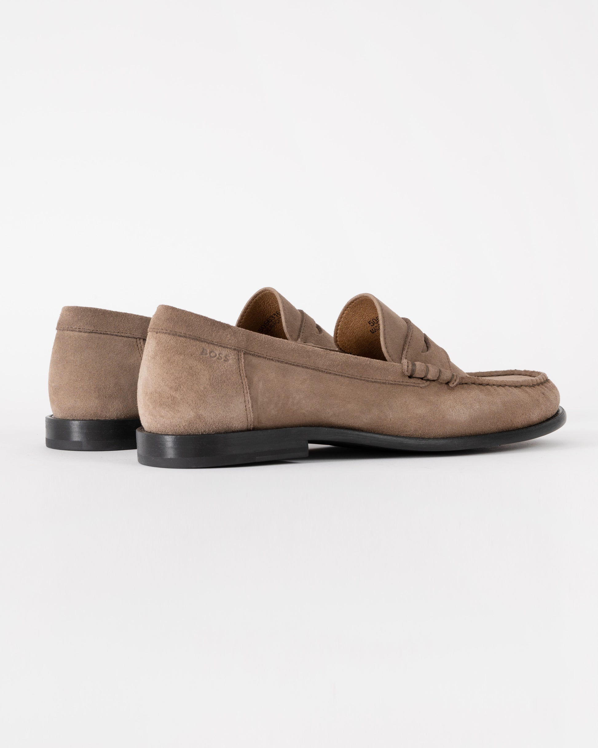 BOSS Orange Tevan Mens Suede Moccasin Shoes - Medium Beige 260 | CHO | Designer Mens Shoes