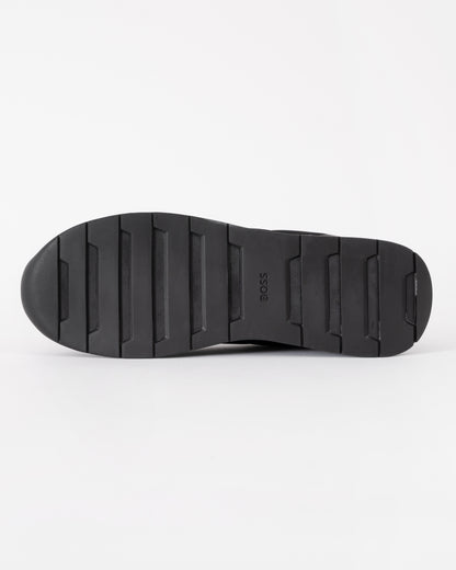 BOSS Orange TTNM Mens Mesh Trainers with Smooth Trims  - Black 005 | CHO | Designer Mens Trainers