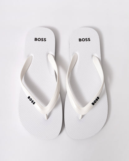 BOSS Orange Tracy Thong Mens Flip Flops - White 100