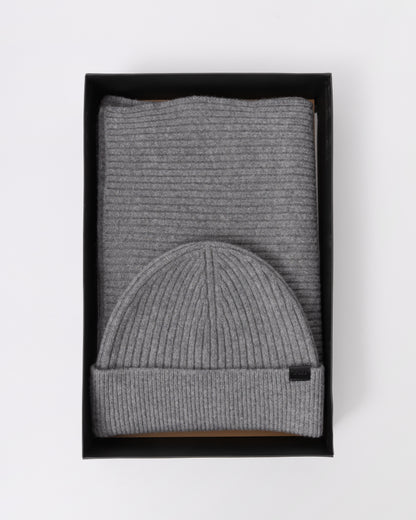 BOSS Orange Uboldi Scarf & Beanie Set - Silver 041 in box 2