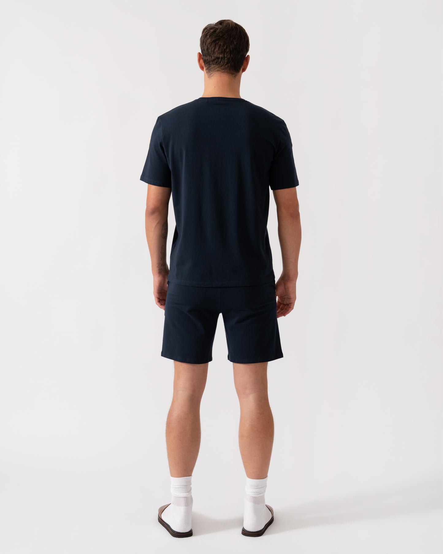 BOSS Orange Unique Mens Stretch-Cotton Pyjama Shorts with Tape Trims  - Dark Blue 403