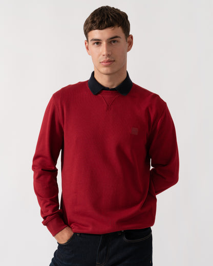 BOSS Orange Westart Mens Crew Neck Sweatshirt With Logo Patch - Medium Red 614