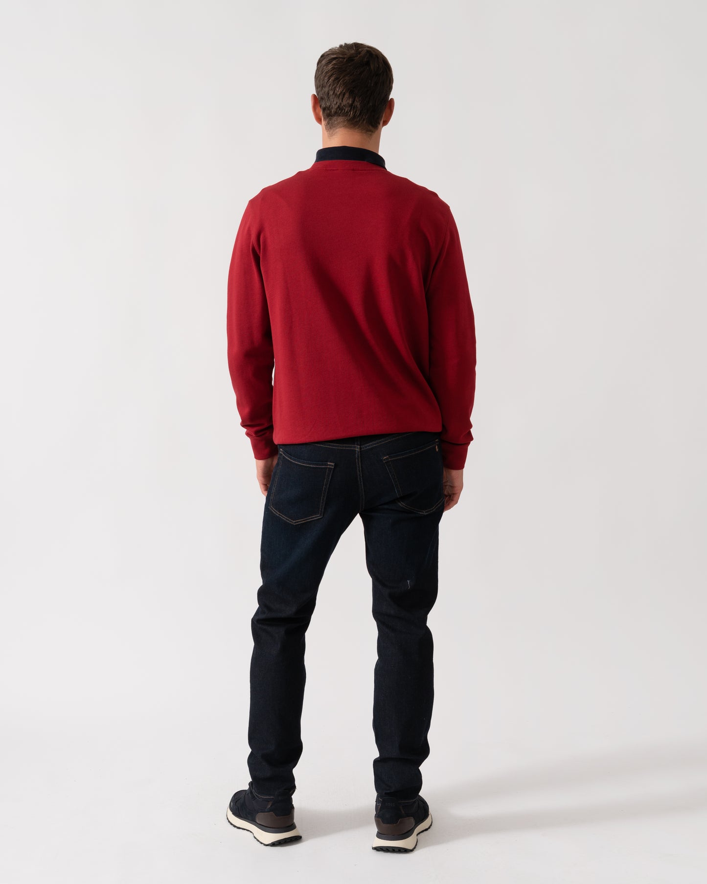 BOSS Orange Westart Mens Crew Neck Sweatshirt With Logo Patch - Medium Red 614