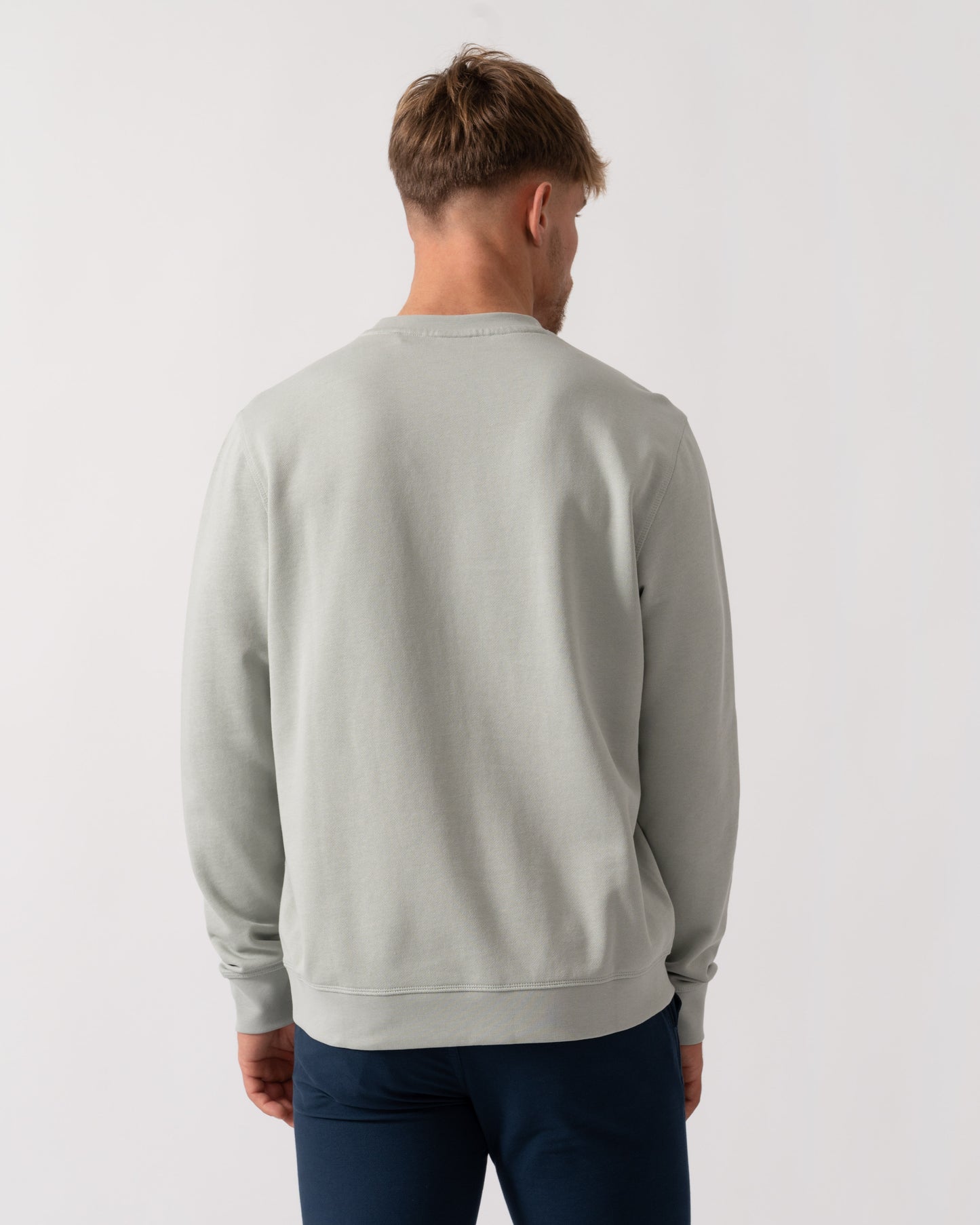 BOSS Orange Westart Mens Crew Neck Sweatshirt With Logo Patch - Silver 043