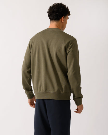 BOSS Orange Westart Mens Crew Neck Sweatshirt With Logo Patch - Open Green 342