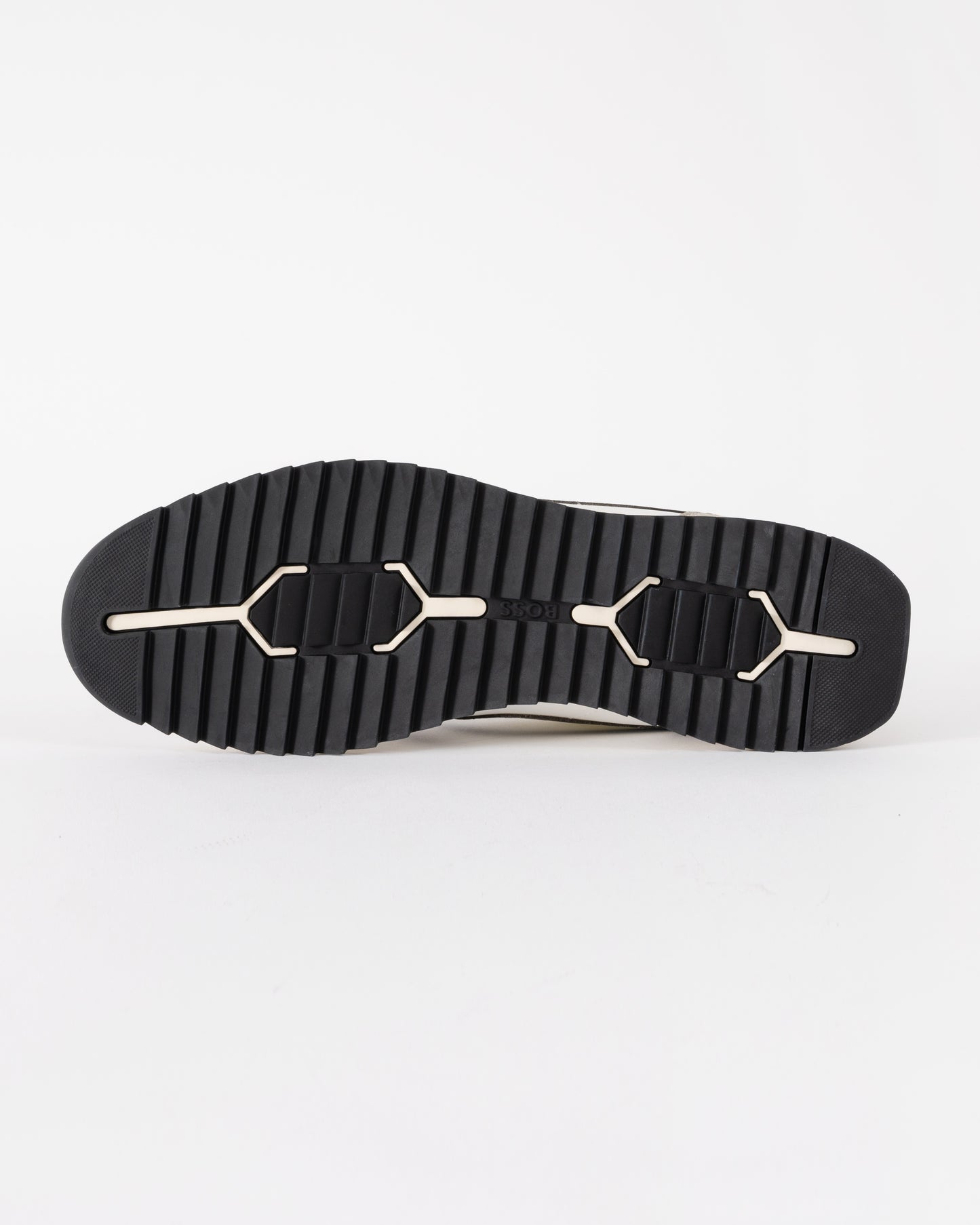 BOSS Orange Zayn Mens Logo Trainers with Faux Suede Trims - Open Grey 063 | CHO | Designer Mens Trainers