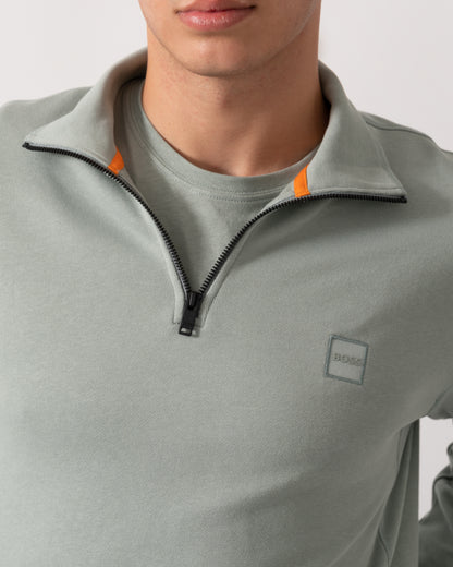 BOSS Orange Zetrust Mens 1/4 Zip Sweatshirt - Open Green 351