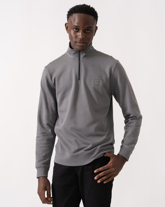 BOSS Orange Zetrust Mens 1/4 Zip Sweatshirt - Open Grey 062