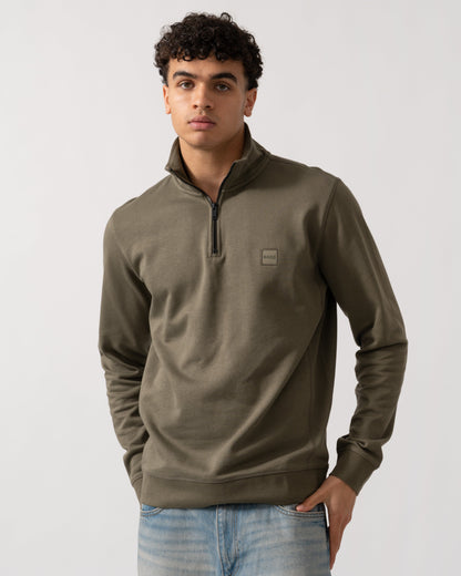 BOSS Orange Zetrust Mens 1/4 Zip Sweatshirt - Open Green 342