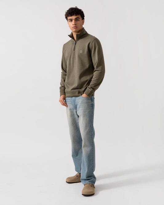 BOSS Orange Zetrust Mens 1/4 Zip Sweatshirt - Open Green 342