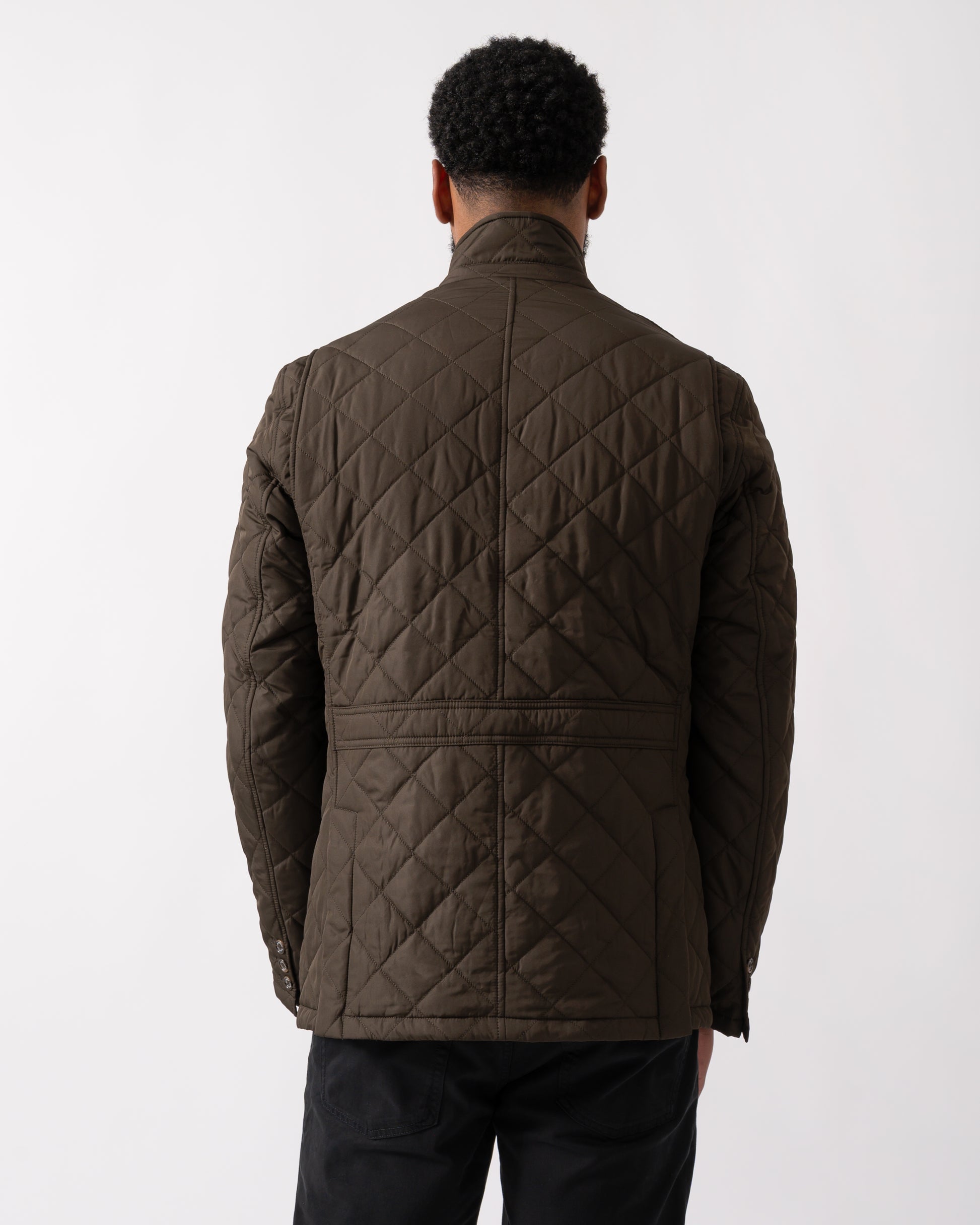 Barbour Lutz Mens Quilted Jacket - Olive - CHO - Designer Mens Coats & Jackets