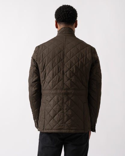 Barbour Lutz Mens Quilted Jacket - Olive - CHO - Designer Mens Coats & Jackets
