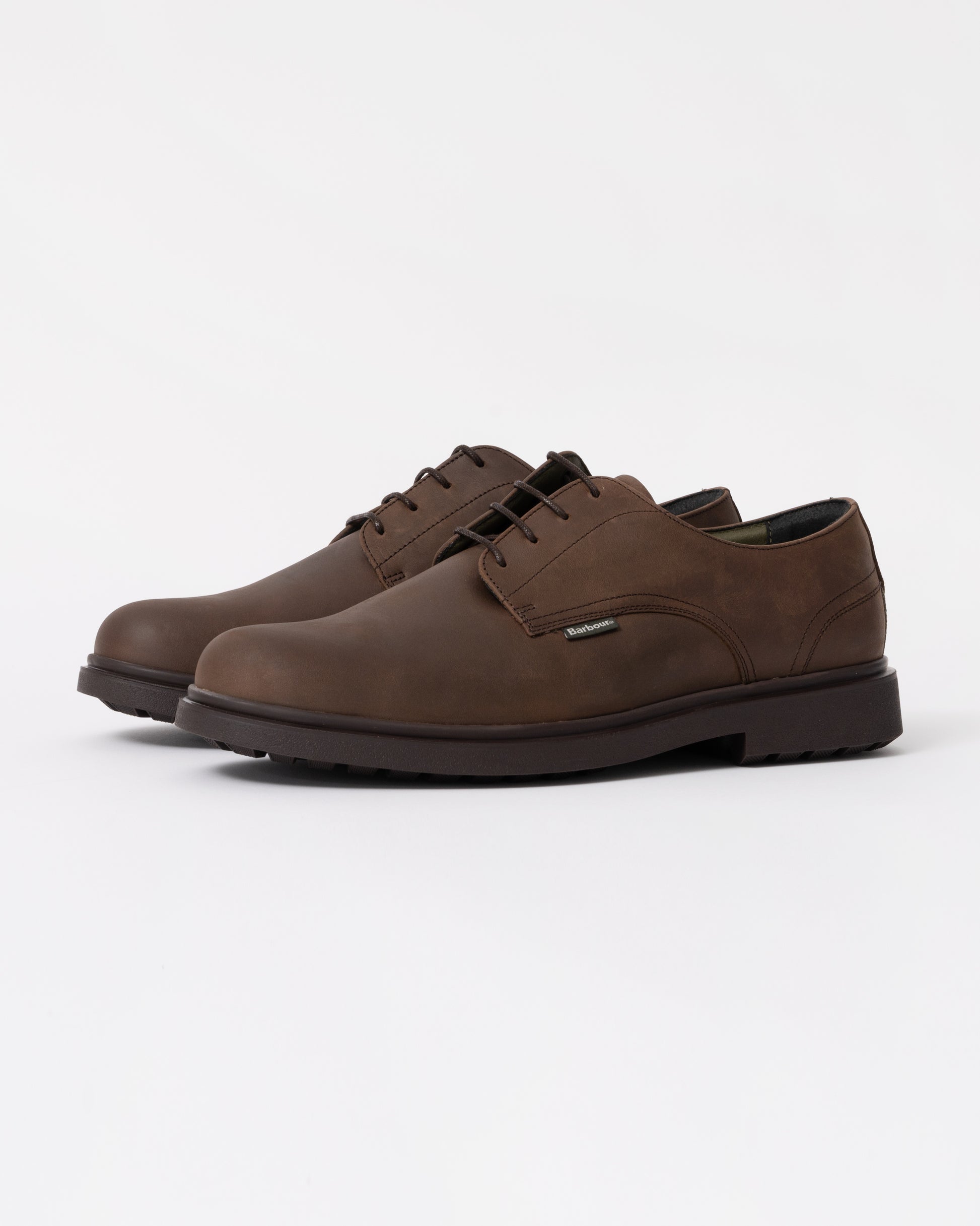 Barbour Carthy Mens Derby Shoes - Dark Brown front