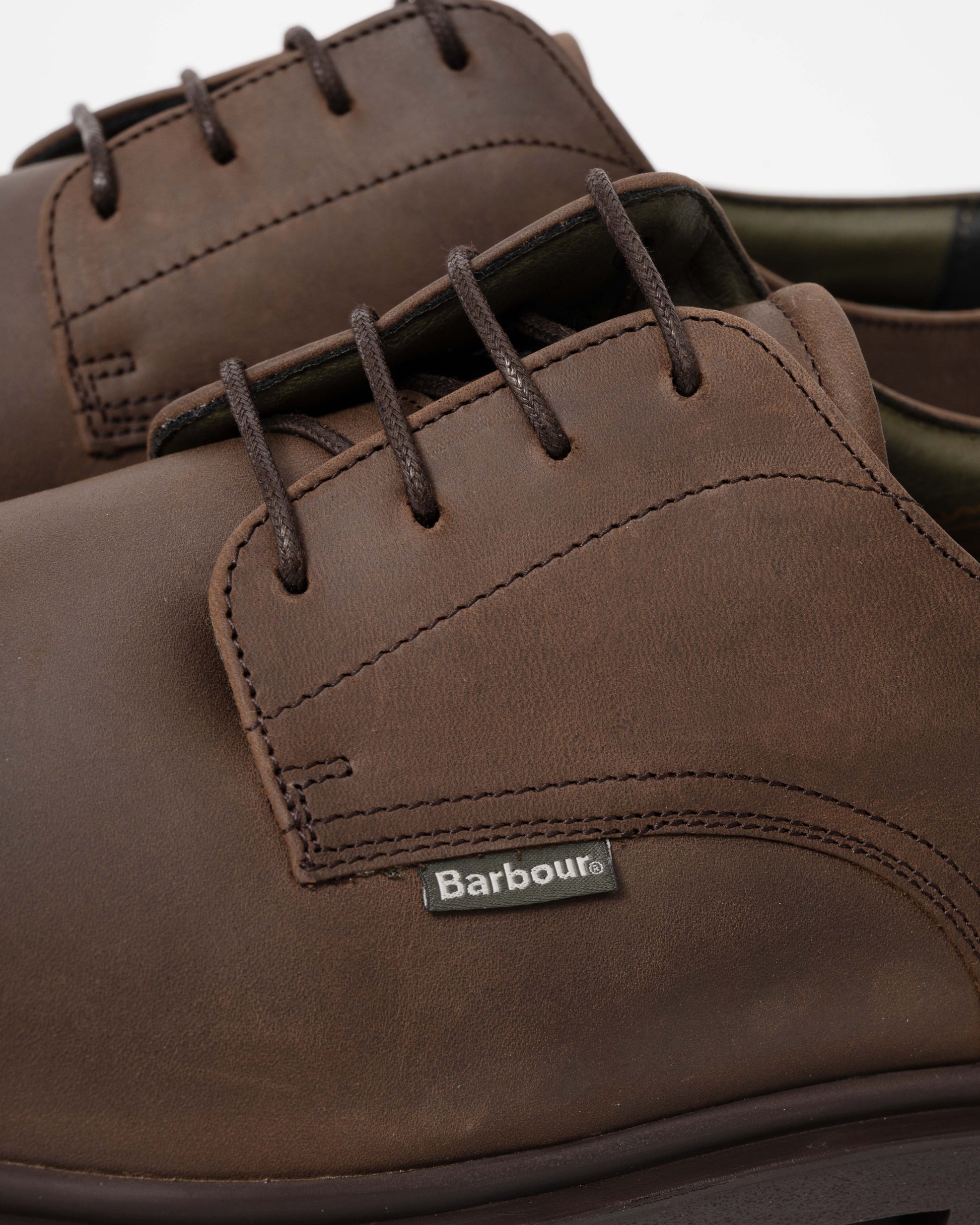 Barbour Carthy Mens Derby Shoes - Dark Brown detail