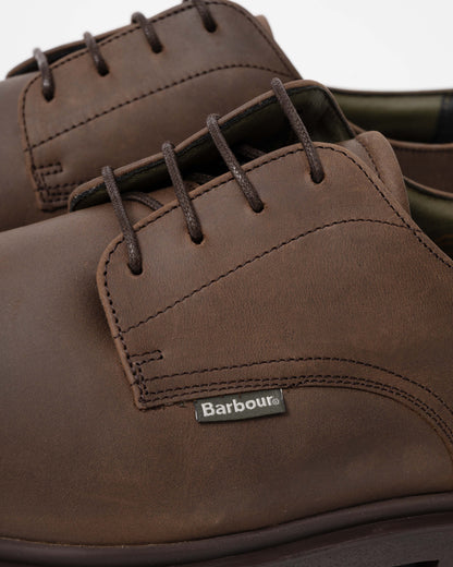 Barbour Carthy Mens Derby Shoes - Dark Brown detail