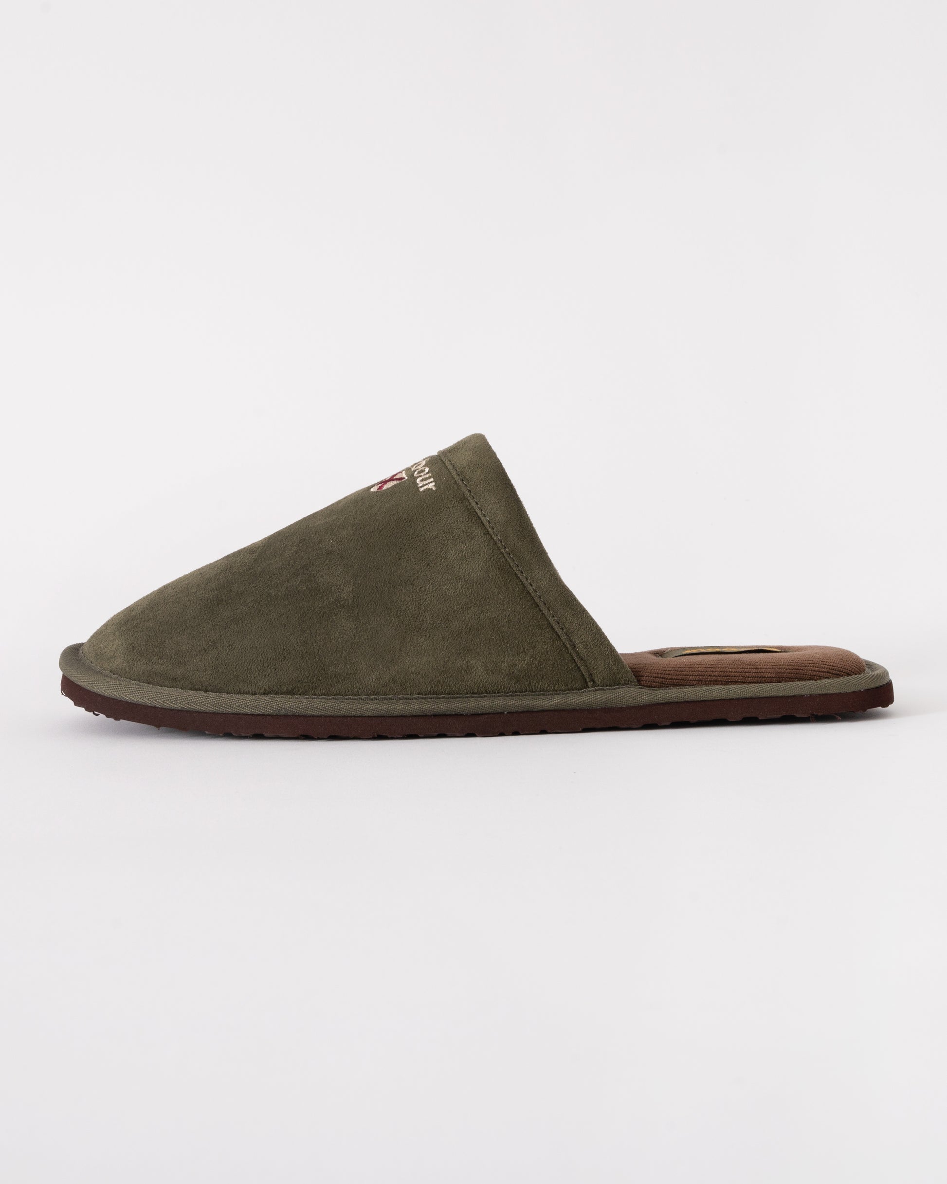 Barbour Everitt Mens Mule Slippers - Olive - CHO - Designer Mens Slippers