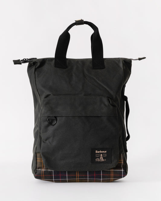 Barbour Field Wax Backpack in Sage/Classic