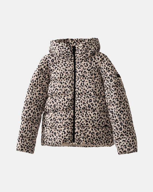 Barbour International Olivios Puffer Jacket in Jasmine Leopard Print