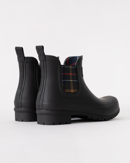 Barbour Kingham Womens Wellingtons - Black - CHO - Designer Womens Short Wellies