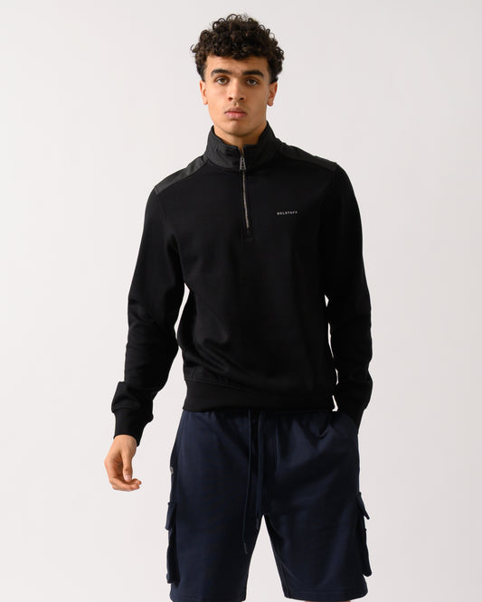 Belstaff Alloy Mens Quarter Zip Sweatshirt - Black