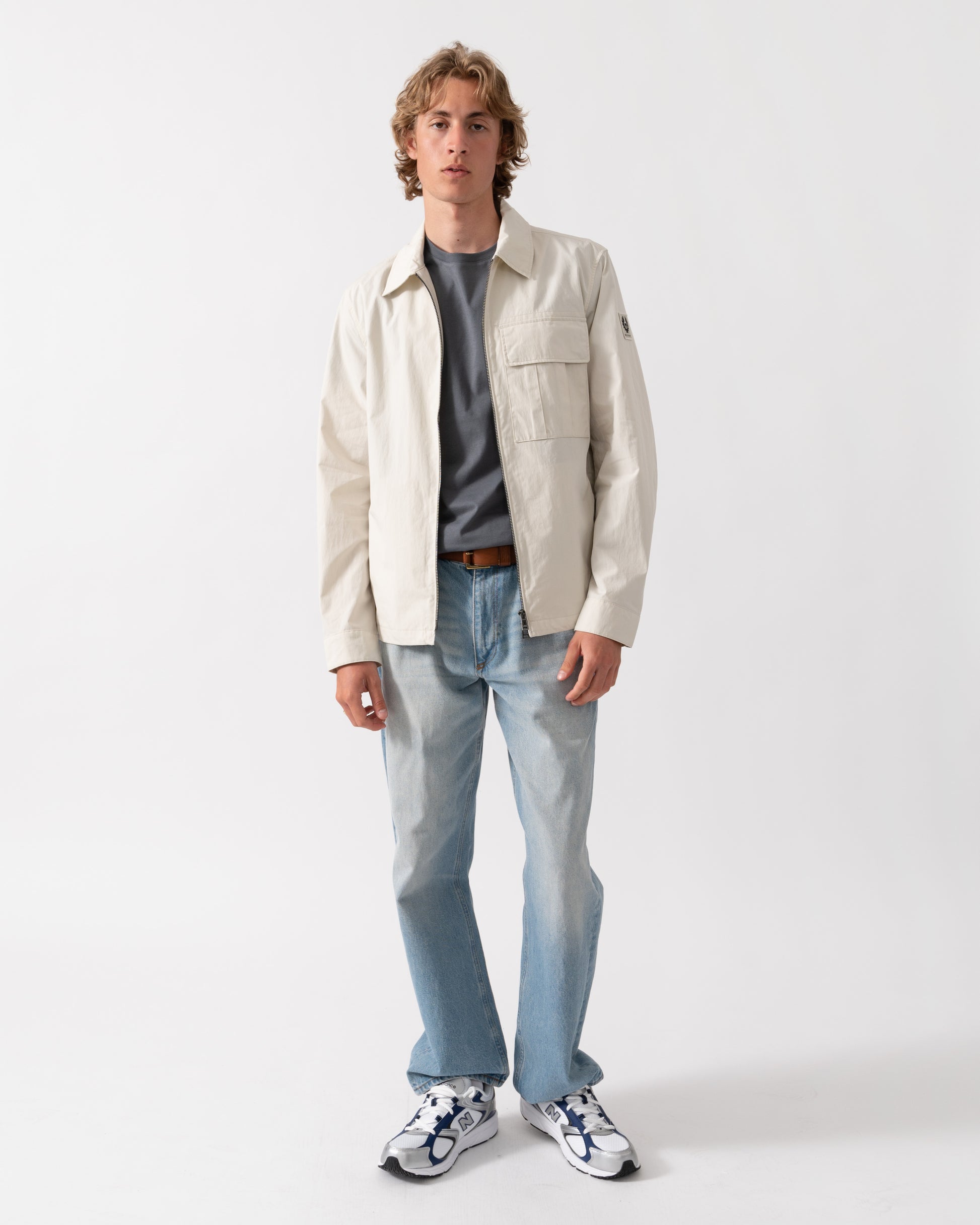 Belstaff Cargo Mens Overshirt - Silver Birch | CHO | Designer Mens Overshirts