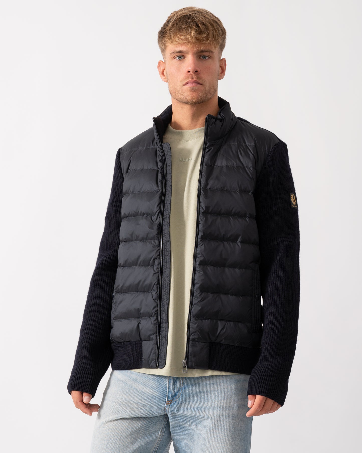 Belstaff Circuiteer Mens Hybrid Jacket - Dark Ink - CHO - Designer Mens Coats & Jackets