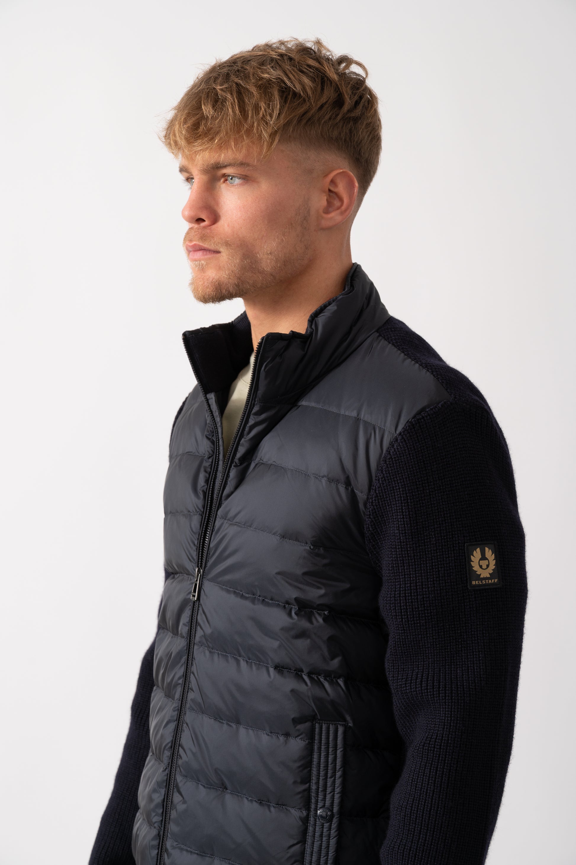 Belstaff Circuiteer Mens Hybrid Jacket - Dark Ink - CHO - Designer Mens Coats & Jackets