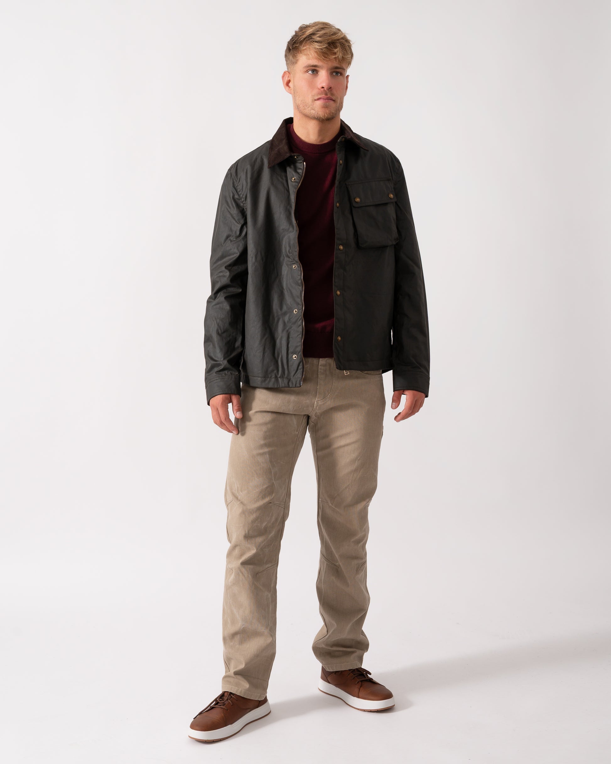 Belstaff Ground Mens Jacket - Faded Olive - CHO - Designer Mens Coats & Jackets