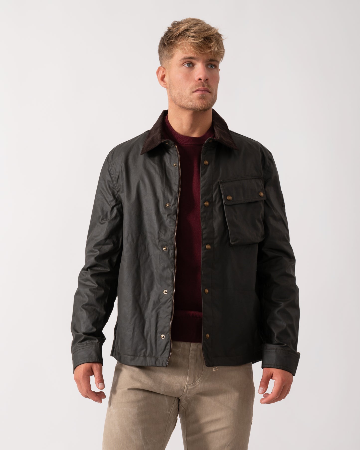 Belstaff Ground Mens Jacket - Faded Olive - CHO - Designer Mens Coats & Jackets