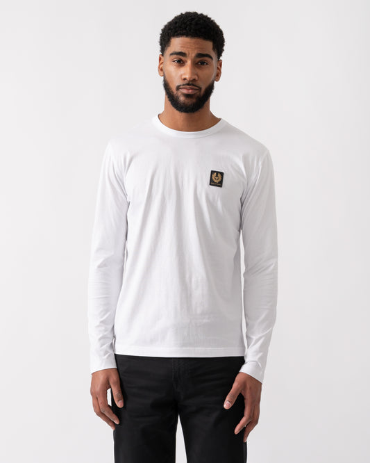 Belstaff Long Sleeved Logo Patch T-Shirt in White